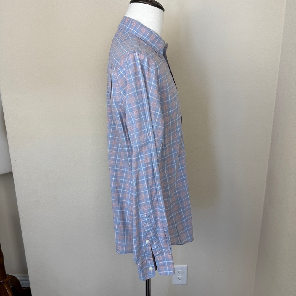FAHERTY Men’s Blue and Pink Check Plaid Long Sleeve Button Down | Size M - Picture 4 of 10
